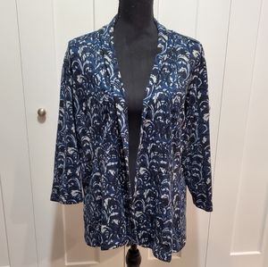 Jacket black and blue paisley .